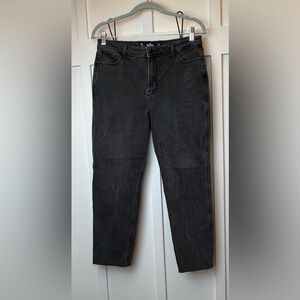 Hollister Womens Size 9 R Black Ultra High-Rise Mom Jeans Vintage Stretch Grunge